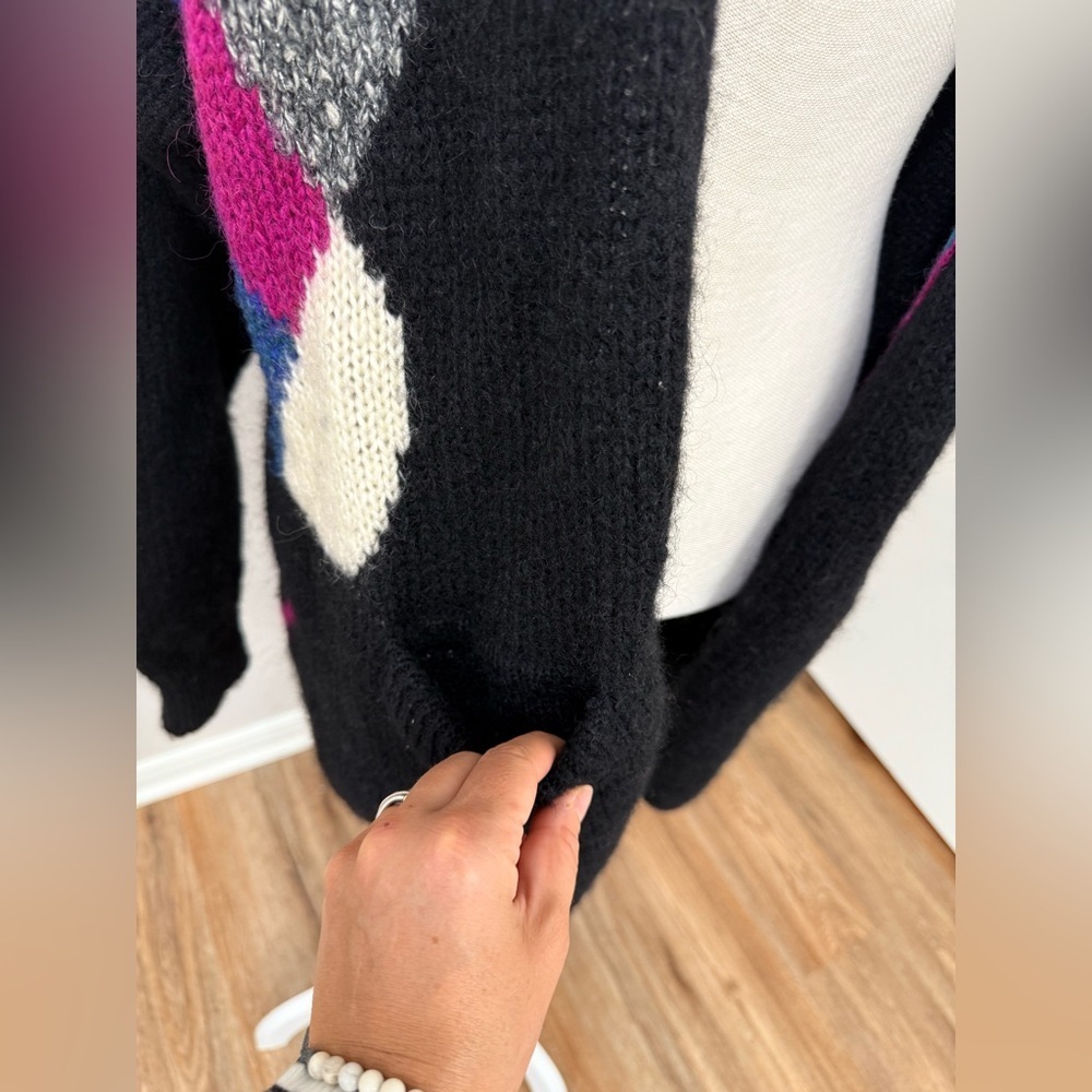 Vintage Cervelle Mohair Wool Blend Cardigan Sweater Knit Size L-XL Crazy 80s. - Picture 4 of 8
